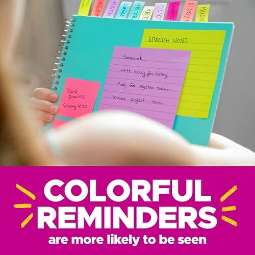Post-it Super Sticky Notes, 3x3 in, 6 Pads, 2X The Sticking Power, Energy Boost Collection, Bright Colors (Orange, Pink, Blue, Green),Recyclable (654-6SSAU) thumbnail 6