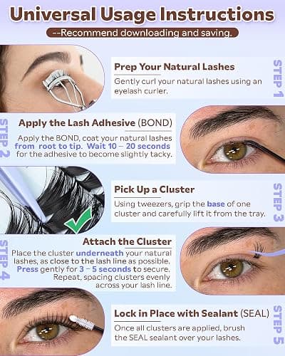 Goddvenus Wispy Lash Clusters Kit Natural Fairy Wet Eyelash Clusters Kit 300 Pcs Cluster Eyelash Extensions Kit for DIY Reusable Waterproof Individual Lash Extension (10-16mm CC Curl) thumbnail 7