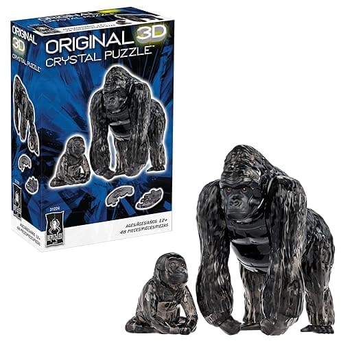 BePuzzled, Gorilla and Baby Original 3D Crystal Puzzle, Perfect for Puzzlers Ages 12 and Up, Challenging to Complete and Beautiful to Display, Collect Them All