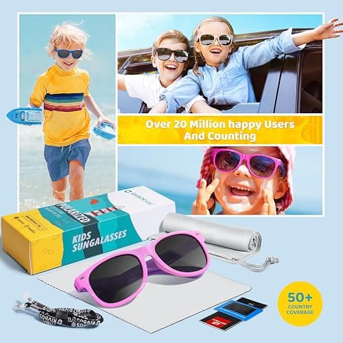RIVBOS Kids Sunglasses Polarized UV Protection Flexible Rubber Glasses Shades with Strap for Boys Girls RBK004 thumbnail 6