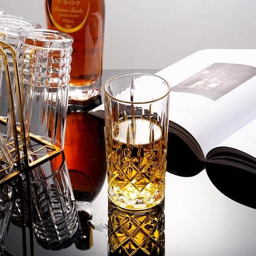 binsakao Highball Glasses Collins Tall Beverage Set of 6, 14 Ounce Cups Glassware for Drinks, Water, Beer, Soda thumbnail 8