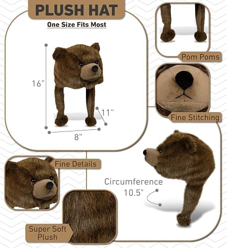 DolliBu Plush Hat – Soft Fleece Beanie with Ear Flaps, Warm Winter Hat for Kids, Teens & Adults – Funny Costume, One Size thumbnail 2