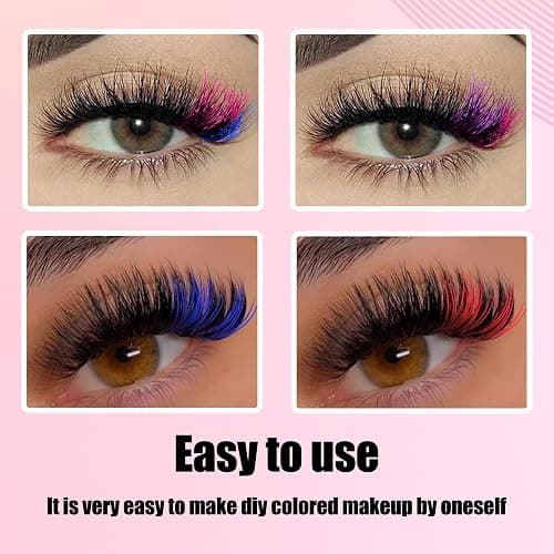 Happy Heartbeat 3D Colored Lash Clusters C Curl 312Pcs 6 Colors 10mm 12mm 14mm 16mm Mixed Faux Mink Lashes DIY Individual Lashes 40D Colorful Fluffy Eyelash Extension(40D-10-16,6 Colors-C Curl) thumbnail 5