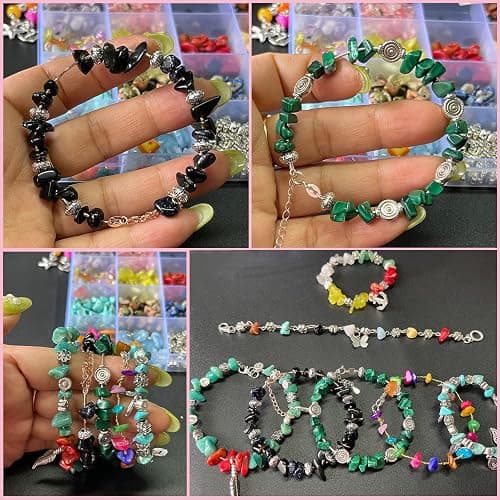 Xmada Jewelry Making Supplies Kit - 1587 PCS Beads, Crystal Beads, Jewelry Pliers, Beading Wire, Earring Hooks, Rings, Bracelets for Girls and Adults thumbnail 7