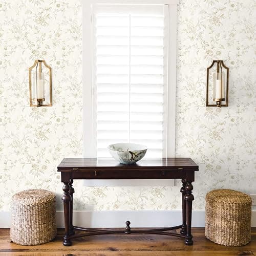 Ismoon Peel and Stick Wallpaper Floral Vintage Stick on Wall Paper Beige French Textured Contact Paper for Cabinet Removable Self Adhesive Wallpaper Vinyl Roll Shelf Deco, 17.3x78.7in thumbnail 8
