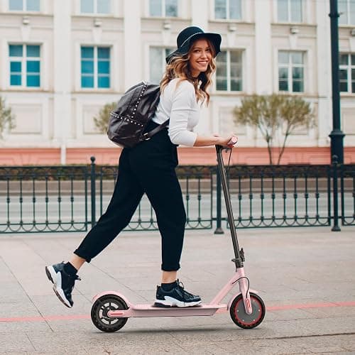 Roinside Electric Scooter- 8.5"/10''/14'' Tires, Up to 19/22MPH, 350W/500W Motor, Max 12/16/21/23/27/62Miles Long-Range Foldable Escooter for Adults Adults Scooter with Double Braking System, App thumbnail 7