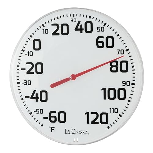 La Crosse 104-1522 8" Round Analog Dial Thermometer, White thumbnail 3