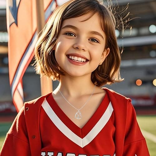 Cheerleader Gifts for Girls,Rainbow Cheerleader Necklace Cheerleading Girl Jewelry Pendant,Sport Cheer Accessories Birthday Gifts for Girls Daughter thumbnail 2