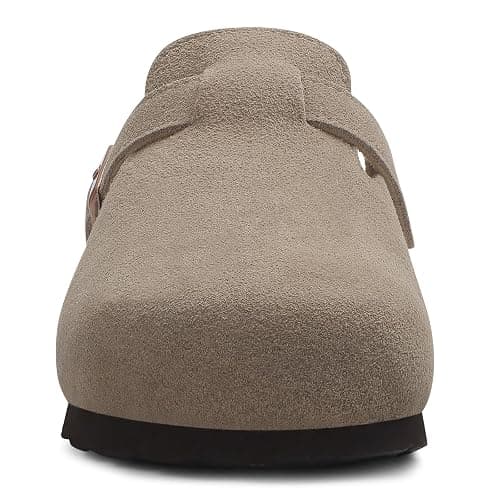 ODOLY Genuine Suede Clogs for Women Men Soft Cork Footbed Leather Mules Comfort Potato Shoes with Arch Support thumbnail 3