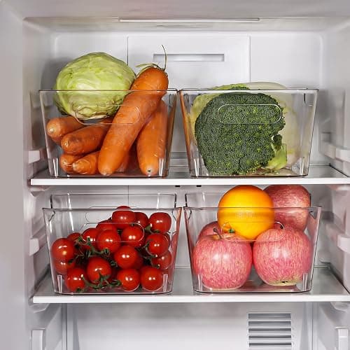 Tiawudi 12 Pack Plastic Storage Bins, Multi-Use Organizer Bins, Pantry Organizer, Clear Storage Containers for Home, Kitchen, Office, Cabinet, Shelf and Fridge Organization thumbnail 2