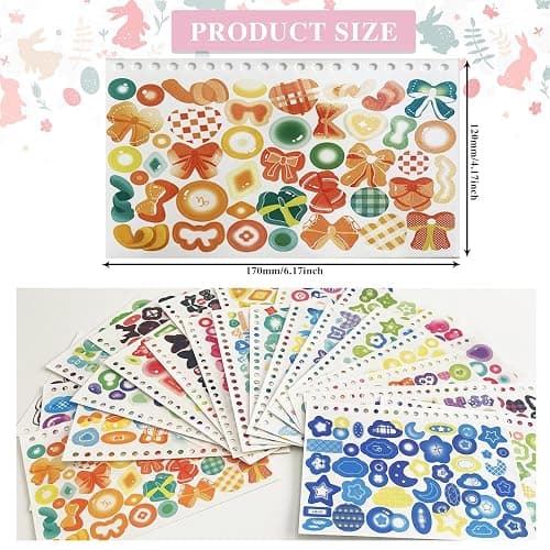 2500PCS Kpop Photocard Stickers Book - Glitter, Butterfly, Heart, Ribbons Deco Stickers for Kids, Girls, Boys thumbnail 3
