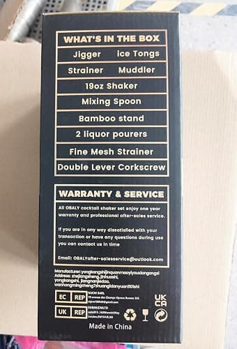 OBALY Bartender Kit 11-Piece Cocktail Shaker-Muddler for Cocktails 25oz Boston Shaker-Bar Accessories with Stylish Bamboo Stand Mix Drink Shaker kit Perfect Martini kit with Cocktail Recipes Booklet thumbnail 8