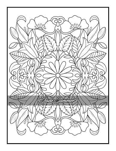 100 Flowers: An Adult Coloring Book with Bouquets, Wreaths, Swirls, Patterns, Decorations, Inspirational Designs, and Much More! thumbnail 52