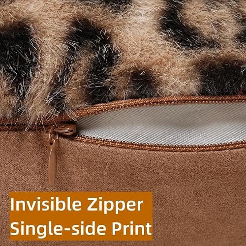 cygnus Faux Fur Cheetah Print Pillow Covers 18X18 inch Set of 2 Leopard Couch Pillowcase Fluffy Fuzzy Decorative Square Throw Pillows for Couch Sofa Living Room Bedroom Decor thumbnail 4