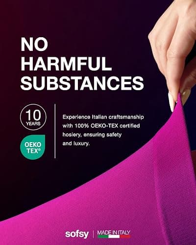 sofsy 10-Year Hosiery Craftsmanship - Italian 40 Den Run Resistant Opaque Tights for Women | High-Waist, Reinforced Toe thumbnail 2
