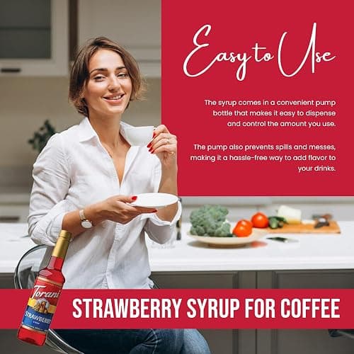 Jimoco® Syrup Pump Dispenser + Torani® Strawberry Syrup, 25.4 oz - Coffee Syrup Pump & Flavoring Bundle thumbnail 5