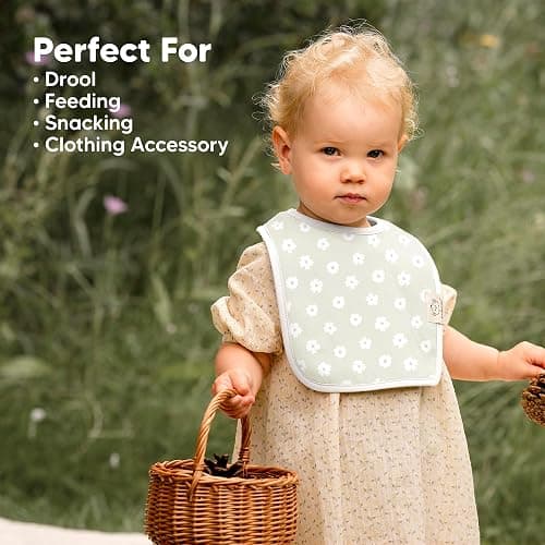 KeaBabies 8-Pack Organic Baby Bibs for Boys, Girls - Super Absorbent Cotton Drool Bibs for Baby Girl & Boy, Teething Toddler, Drooling Newborn, Ultra Soft & Machine Washable (Lunaris) thumbnail 8