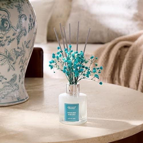 Airkeep Reed Diffuser Set,3.38 fl oz (100 ml) - Ocean Mist&Sea Salt Oil Diffusers with 8 Reed Sticks,Home Fragrance Reed Diffuser for Bathroom Shelf Decor thumbnail 2