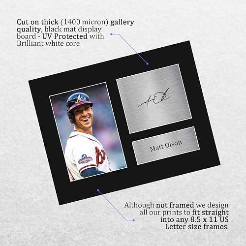 HWC Trading Matt Olson Atlanta Braves Gifts Printed Signed Autograph Picture for Baseball Memorabilia Fans - US Letter thumbnail 3