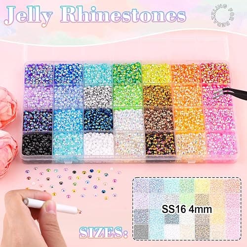 13000Pcs Resin Rhinestones with 3Pcs B7000 Jewelry Glue for Crafting, Multicolors 4mm Non Hotfix Flatback Gems, Bedazzling Crystal for DIY Crafts Clothing Tumblers Mugs Shoes Fabric Decor Nail Art thumbnail 2