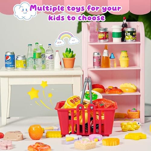183Mini Food Toys Dollhouse Fruit Vegetable Bread Rack Display Shelf Grocery Store Shopping Cart Basket Miniature Drink Supermarket Metal Handcart Kitchen Play Game Party Cash Register thumbnail 5