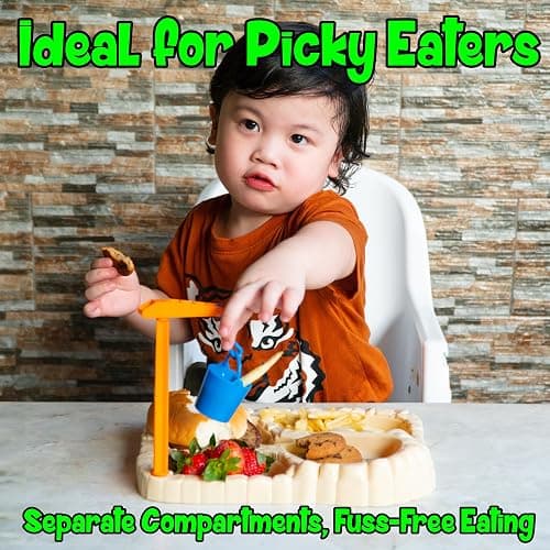Dinosaur Meal Set, Dino Kids Plate and Condiment Holder, Jurassic Dinosaur Toddler Dinnerware thumbnail 4