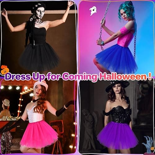 qikqik Tutu for Women Adults 5 Layerd Tutu Skirts for Women Tulle Skirt Womens Halloween Tutus Fluffy Skirt 80s Adult Tutus thumbnail 3