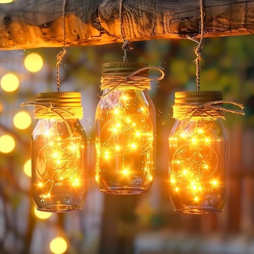 Minetom Fairy Lights Plug in, 33Ft 100 LEDs Waterproof Silver Wire Firefly Lights, Adaptor Included, Starry String Lights for Wedding Indoor Outdoor Christmas Patio Garden Decoration, Warm White thumbnail 6