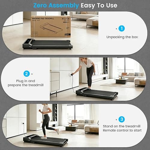 Walking Pad Treadmill for Home - Under Desk Walking and Running with Remote Control Portable Electric Machine Adjustable Slim Compact with 0.6-4.0MPH Modes Max up 265 Lbs for Home Office thumbnail 7