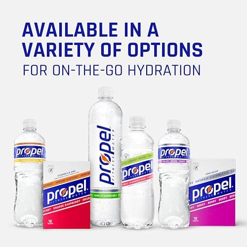 Propel Energy Boost Zero Calorie Flavored Water With Electrolytes and Caffeine, 3 Flavor Variety Pack, 16.9 fl oz Bottles (12 Pack) thumbnail 8