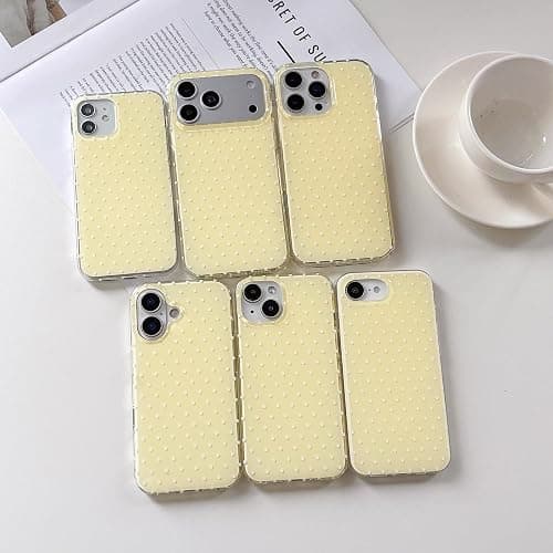 QLTYPRI Cute Phone Case for iPhone 13/iPhone 14 Case Polka Dot Fashion Aesthetic Design for Women Girls, Slim TPU Shockproof Protective Phone Cover for iPhone 13/14 - Yellow thumbnail 7