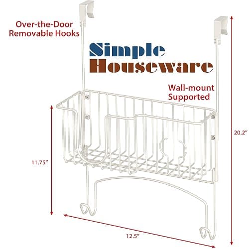 Simple Houseware Over-The-Door/Wall-Mount Ironing Board Holder, White thumbnail 2