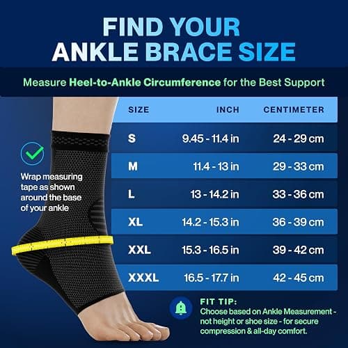 Modvel Foot & Ankle Brace Socks for Sprained Ankle Compression Sleeve - Plantar Fasciitis Relief Brace, Foot Support for pain Women & Men - Tendonitis & Arthritis Feet Sleeve, Stabilizing Ankles Wrap thumbnail 3