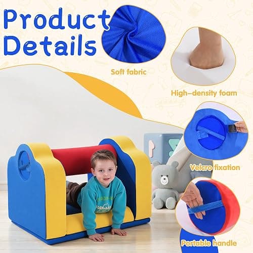 BALAPET High-Density Foam Tumble Play Rollers for Kids, Squeeze Machine Sensory & Gross Motor Play Set, Durable Indoor Foam Climber for Home, School thumbnail 4