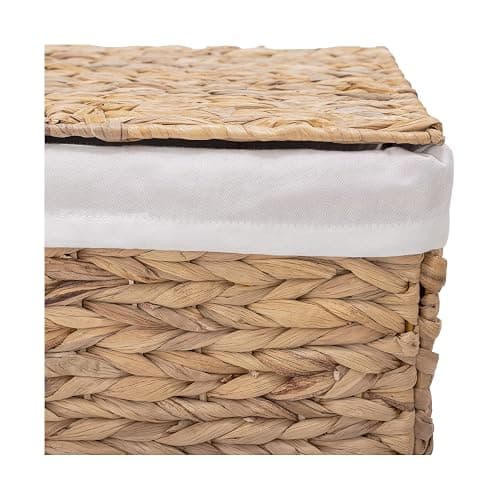 Seville Classics Premium Natural Handwoven Portable Laundry Bin Basket with Carrying Handles, Natural Water Hyacinth, Rectangular, Volume: 2.5 bushels or 3.1 cu. ft, 18.5" W x 12.2" D x 24" H thumbnail 8