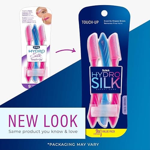 Schick Hydro Silk Touch-Up Dermaplaning Tool with Precision Eyebrow Cover, 9ct | Dermaplane Razor, Face Razors for Women, Peach Fuzz Remover | Beauty Stocking Stuffer thumbnail 2