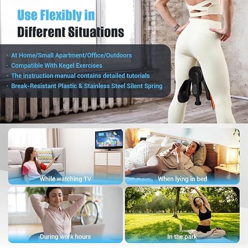 Thigh Trainer for Women, 15-80LB Adjustable Resistance with Resistance Band | Inner Thigh Exerciser for Pelvic Floor Muscle, Shaping, Yoga & Home Fitness, Includes a Storage Pouch and Training Manual thumbnail 7