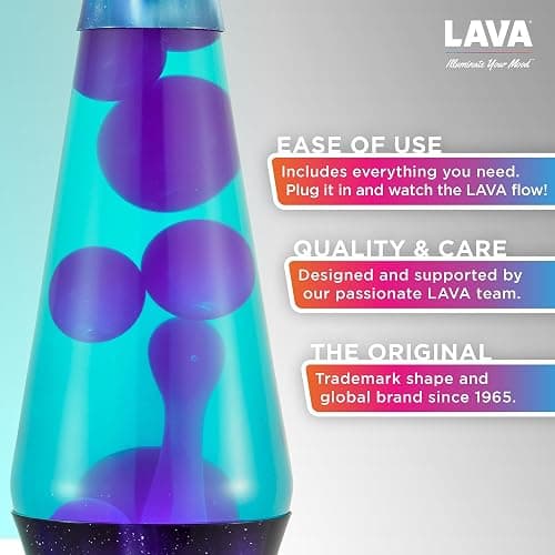 Lava Original Lamp - 14.5" Aurora Borealis - Purple Wax and Teal Liquid - Home Décor Motion Light - 2047 thumbnail 3
