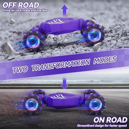 Dysaim Gesture Sensing RC Stunt Car, Toys for Boys Girls Age 6-12, 4WD Remote Control Car 360° Rotate Transform Drift RC Cars with Lights Music Fog Sprayer, 2.4Ghz Hand Control Car Birthday Xmas Gifts thumbnail 3