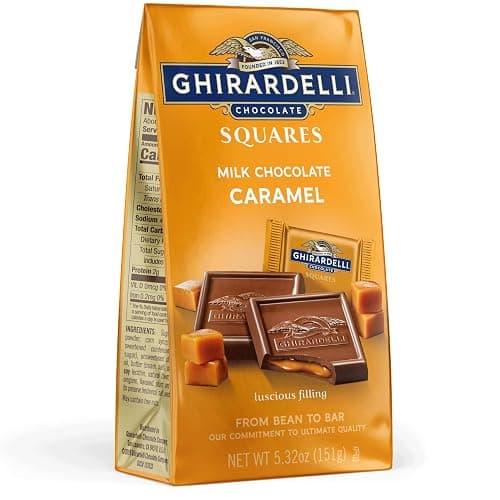 GHIRARDELLI Milk Chocolate Squares with Caramel Filling, 5.32 OZ Bag - Image 1