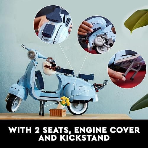 LEGO Icons Vespa 125 Scooter Model Building Kit 10298, Vintage Italian Iconic Model Moped, Display Home Décor Set for Adults, Relaxing Creative Hobbies, Gift Idea thumbnail 3