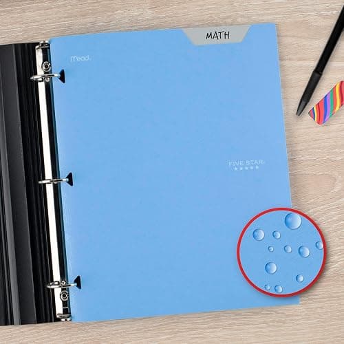 Five Star 2-Pocket Folder, Plastic Folder with Stay-Put Tabs, Fits 3-Ring Binder, Holds 8-1/2" x 11" Paper, Pacific Blue (333420C-ECM) thumbnail 6
