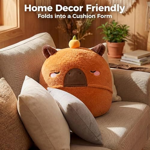 Mewaii Capybara Gifts Wearable Blanket Hoodie Soft Flannel Capybara Blanket | Full-Body Coverage, Hands-Free Design, Machine Washable, For Home, Camping, Study & Lounging, Gift for Women & Animal Lovers thumbnail 7