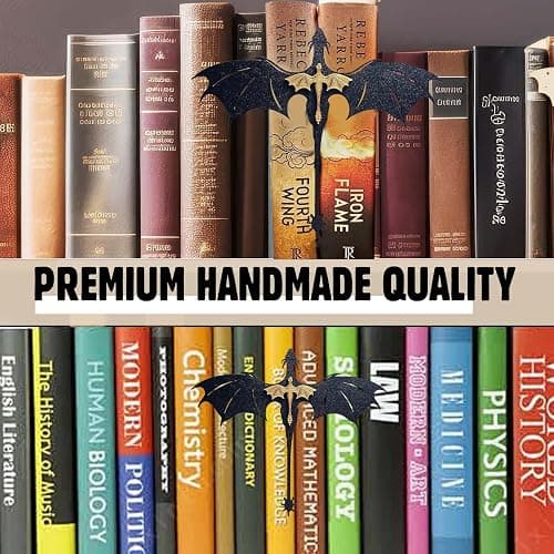 Tostmrks Handmade Dragon Bookshelf Decoration - Fantasy Dragon Books, Book Accessories for Book Lovers, Fourth Wing and Acotar Shelf Decoration, Fantasy Fans, Improved Durable Edition Tail thumbnail 6