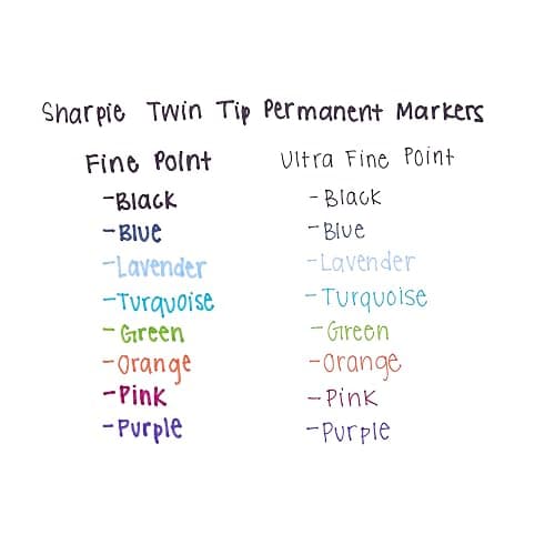 Sharpie 32174PP Twin Tip Permanent Markers Fine and Ultra Fine Assorted Colors 4 Count thumbnail 3
