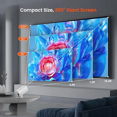WISHOLY Mini Projector with WiFi and Bluetooth, Portable Movie Projector with 180° Rotatable, 1080P HD Supported, Auto Vertical Keystone, Compatible with Smartphone, TV Stick, Laptop, HDMI, USB thumbnail 7
