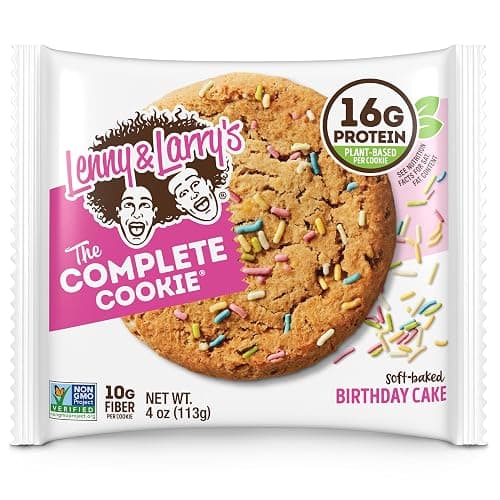 Lenny & Larry's The Complete Cookie, Birthday Cake, Soft Baked, 16g Plant Protein, Vegan, Non-GMO, 4 Ounce Cookie (Pack of 12) thumbnail 8