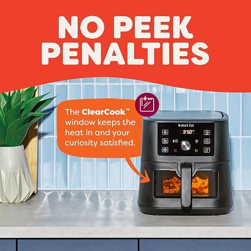 Instant Pot 4Qt VORTEX 6-in-1 Mini Air Fryer, Custom Program Options, Air Fry, Broil, Roast, Dehydrate, Bake, Reheat, Black, 4 Quarts thumbnail 3