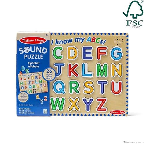 Melissa & Doug Wooden Alphabet Sound Puzzle - Wooden Puzzle with Sound Effects (26 pcs) - FSC Certified thumbnail 4