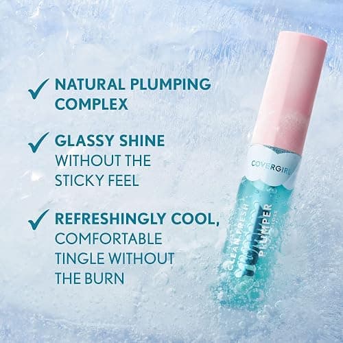 COVERGIRL Clean Fresh Yummy Plumper Lip Gloss, 840 Be Chill My Heart, Shiny, Vegan Formula, Easy to Apply, Minty Flavor, 0.33oz thumbnail 4